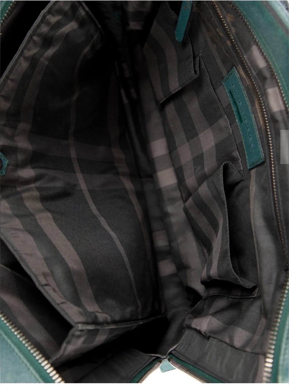 Burberry Newburg Green Leather Briefcase/Slim Professional Bag - Picture 5 of 6